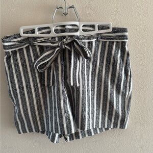 Banana Republic High Waist Black and White Striped Shorts